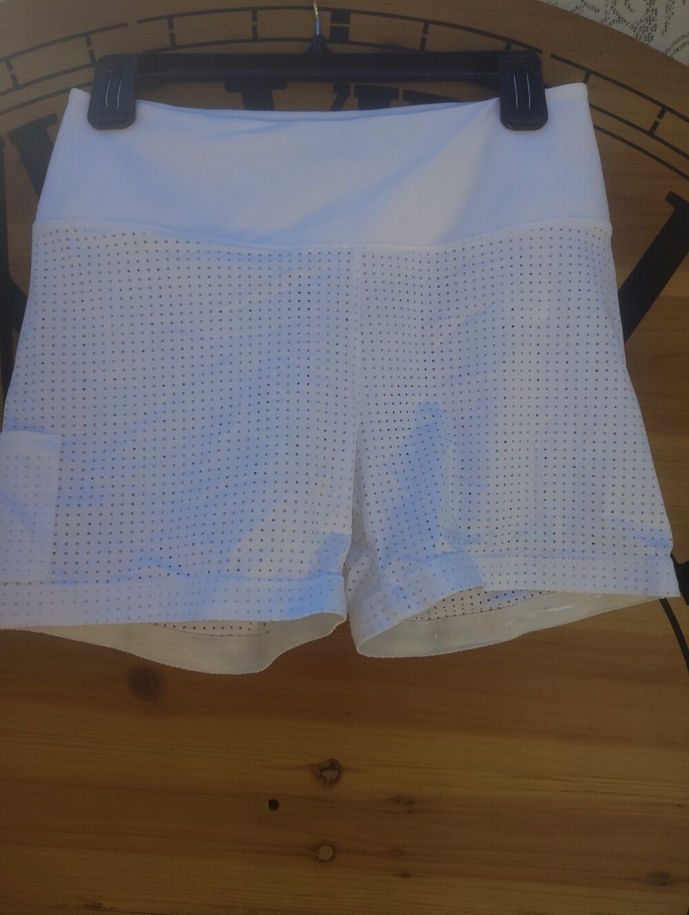Women’s White Perforated Active Shorts By Kinona